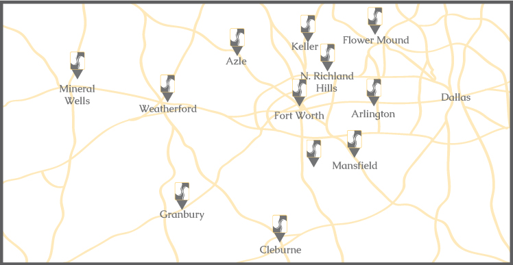Map of Tarrant Out Patient Locations